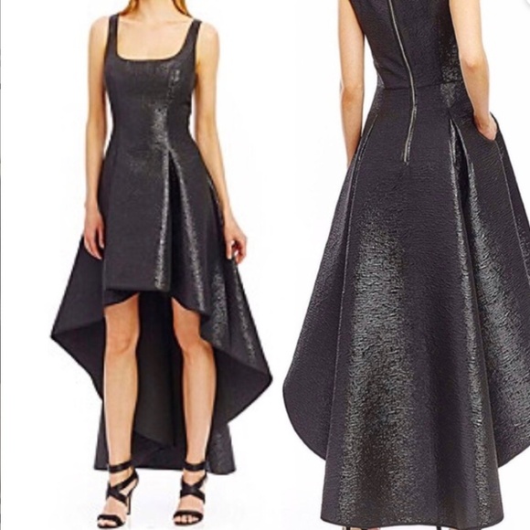 Nicole Miller Dresses & Skirts - Nicole Miller High Low Prom Wedding Guest Gown Dress Textured Pockets Black 8
